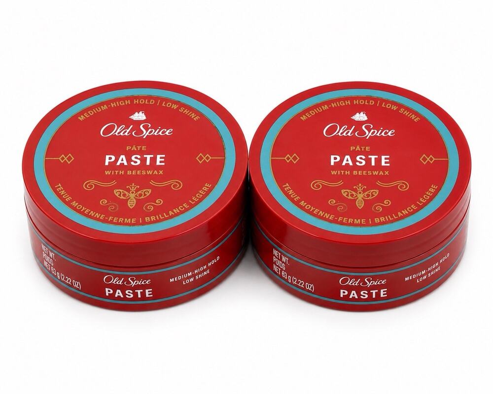 2 Pack Old Spice Paste Beeswax Medium High Hold 2.22 oz